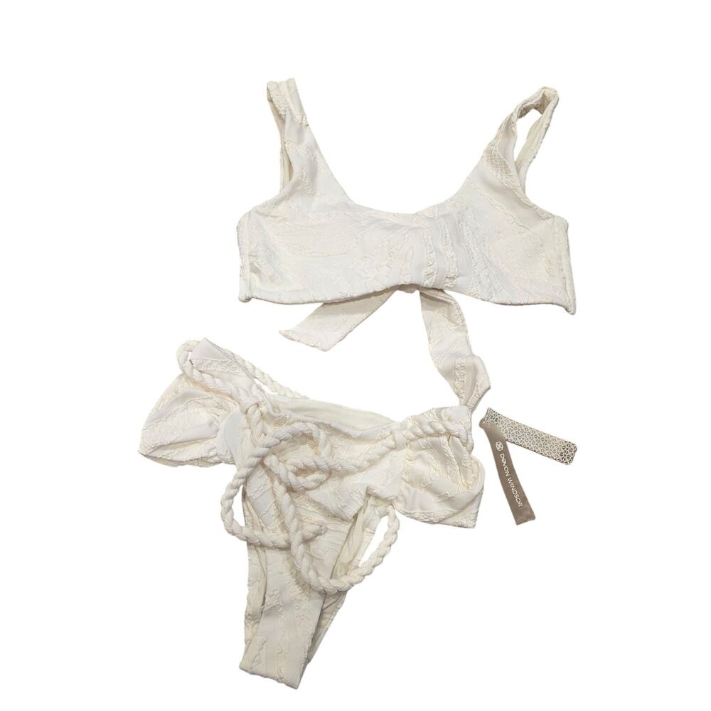 NWT Devon Windsor ivory Scarlett top Felicity Bottoms bikini set sz XS
